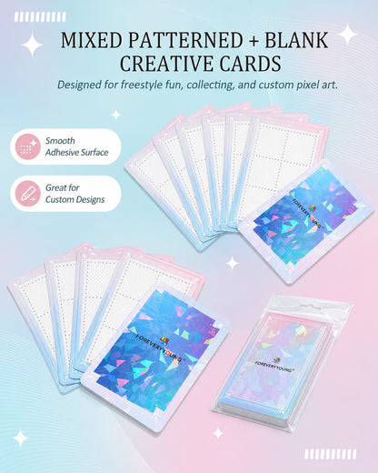 👨‍🎨✨Freestyle Mini Diamond Art Cards, 30PCS Cute Pixel DIY Craft Cards for Diamond Painting Lovers