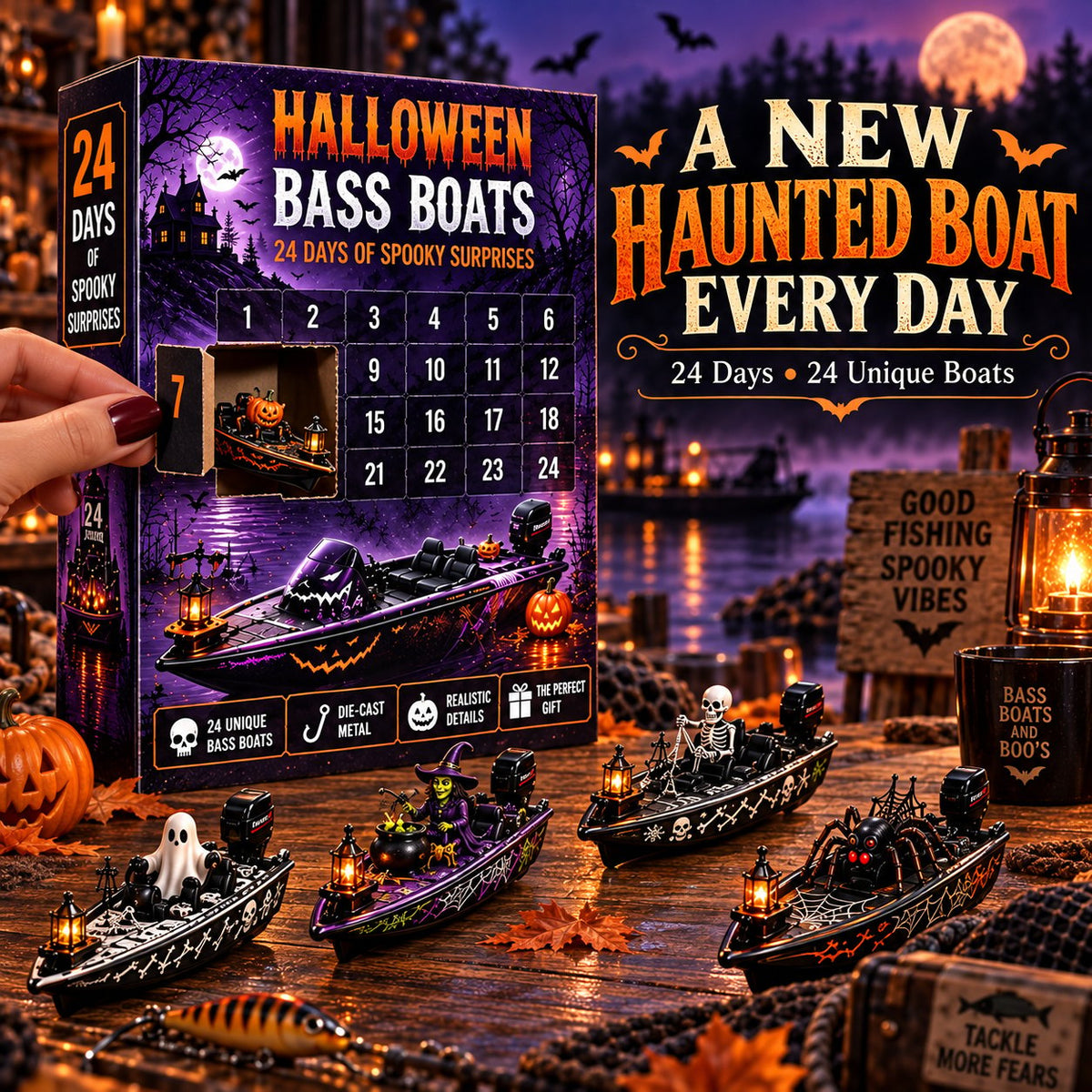 🎃 2026 Haunted Bass Boats Advent Calendar | 24 Surprises
