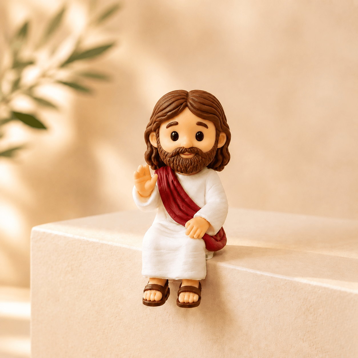 Jesus shelf sitter figurine displayed on desk shelf or home space