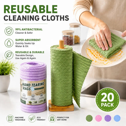 🔥LAST DAY 59% OFF✨Tearable Reusable Plush Cleaning Cloth Roll, Washable Absorbent Household Cleaning Towels 🧻