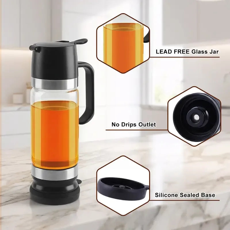 🍯🔥 HOT SALE | No-Drip Glass Honey Dispenser with Base