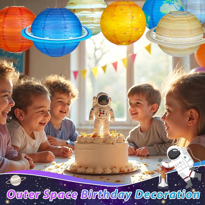 🪐 8-Piece Solar System Planet Paper Lantern Set – Outer Space Birthday Party Decorations