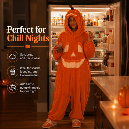 🎃 Cozy Pumpkin Onesie Pajamas – Ultra-Soft, Warm & Halloween-Ready 👻🧡