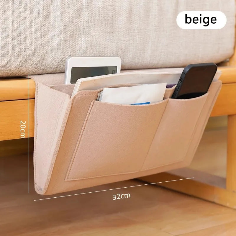 Bedside Caddy, 5 Pockets Felt Bedside Storage Organizer