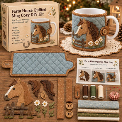 🐷 Farmhouse Friends Mug Cozy Sewing Kit