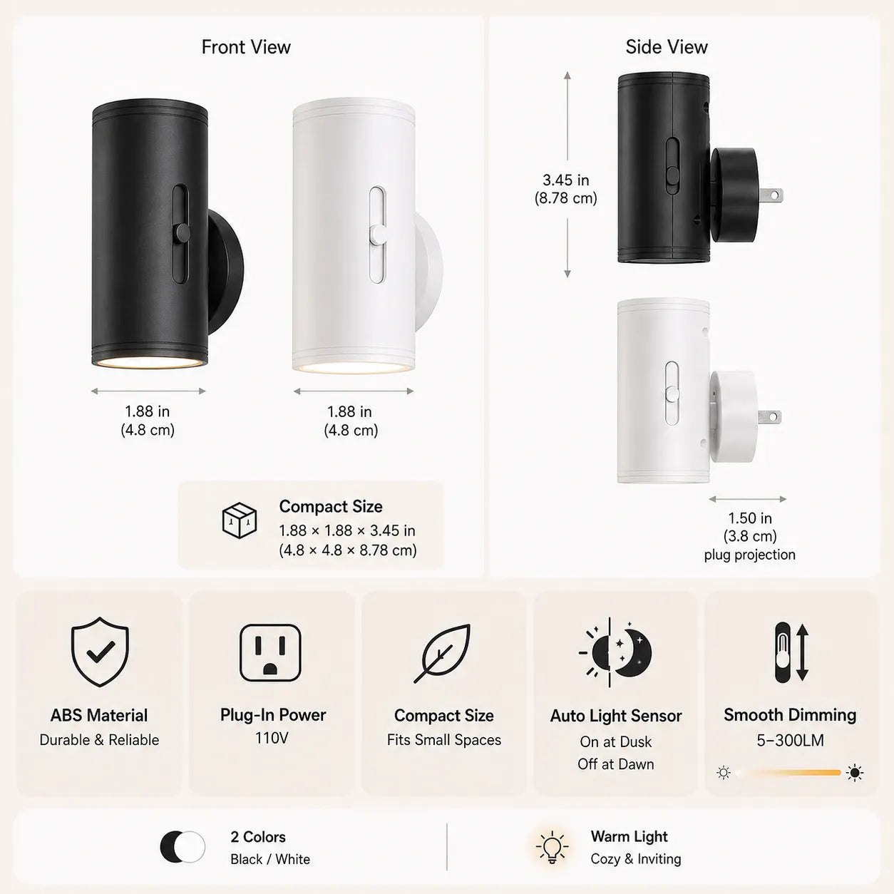 💡 Wireless Cylinder Wall Light — Cozy Glow Anywhere, No Wiring Needed! ✨🏠