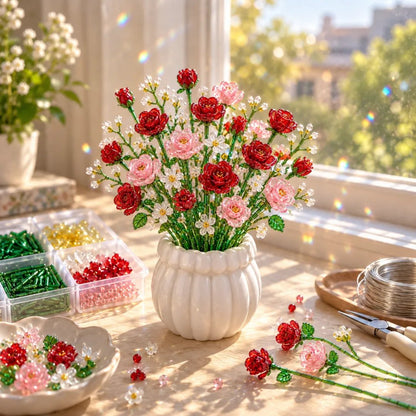DIY Beaded Wildflower Bouquet Kit – Crystal Flower Craft