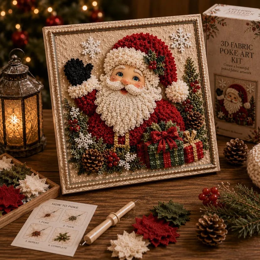 🔥2026 HOT SALE 49% OFF 💥🎄 3D Christmas Fabric Poke Art DIY Craft Kit
