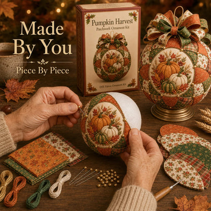 ⏳ Last Day 49% OFF – 🍂 Beginner-Friendly DIY Autumn Thanksgiving Patchwork Ornament Kit Collection | Complete Kit with Coordinated Fabrics, Ornament Form, Harvest Accents & Step-by-Step Guide Included 💕