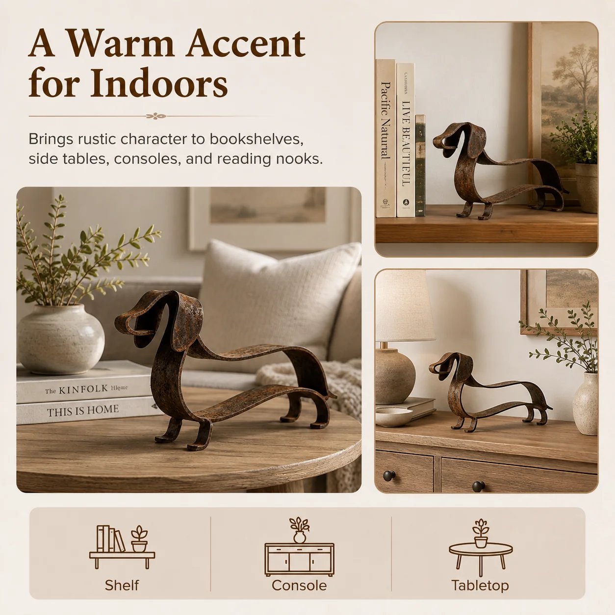 Rustic Charm, Dachshund Style — Metal Sculpture for Home & Garden