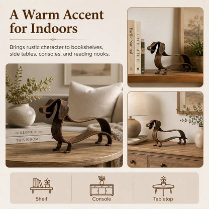 Rustic Charm, Dachshund Style — Metal Sculpture for Home & Garden