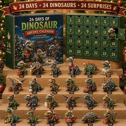 24 Days of Dinosaur Christmas Advent Calendar – 24 Collectible Dino Figurines & Holiday Surprises