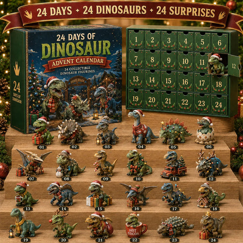 24 Days of Dinosaur Christmas Advent Calendar – 24 Collectible Dino Figurines & Holiday Surprises