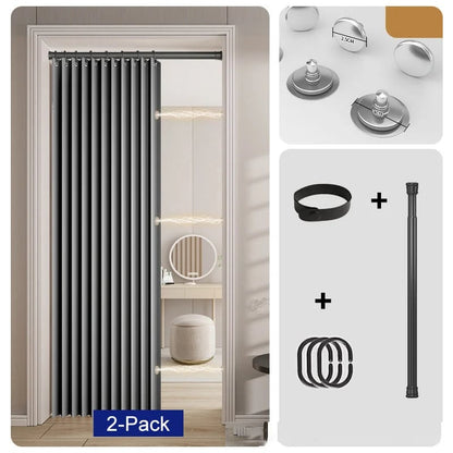 🎉⏰🔥LIMITED TIME 49% OFF! ⭐No-Drill Magnetic Accordion Door Curtain