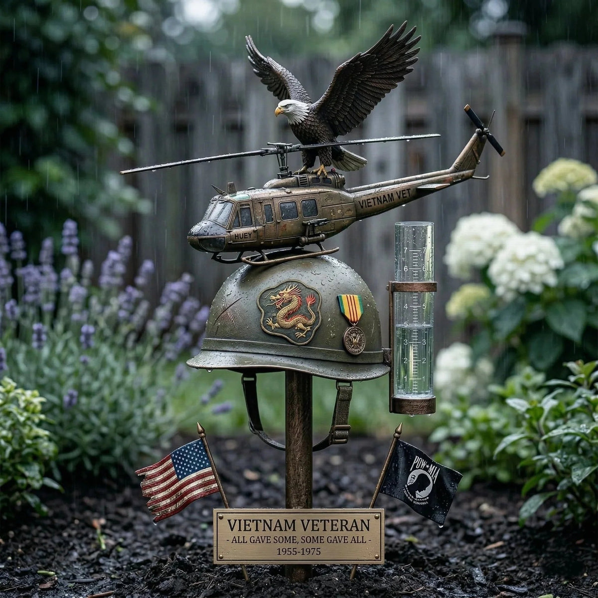 🚁Vietnam Veteran Memorial Rain Gauge