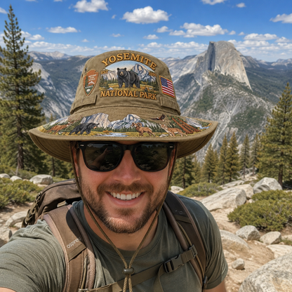 🇺🇸 Last Day Promo: 49% OFF 🐻 -Yosemite National Park Adventure Boonie Hat