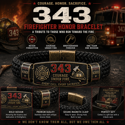 🔥 343 Firefighter Honor Bracelet – Courage Under Fire