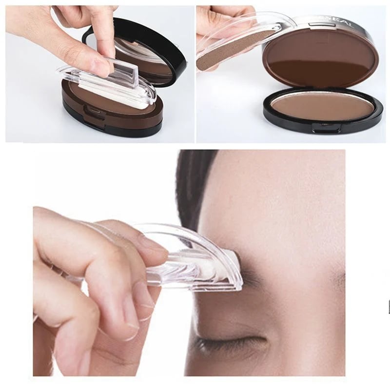 💄 Tampon Sourcils Ajustable – Poudre Bi-couleur – Waterproof & Tenue 24h for Maquillage