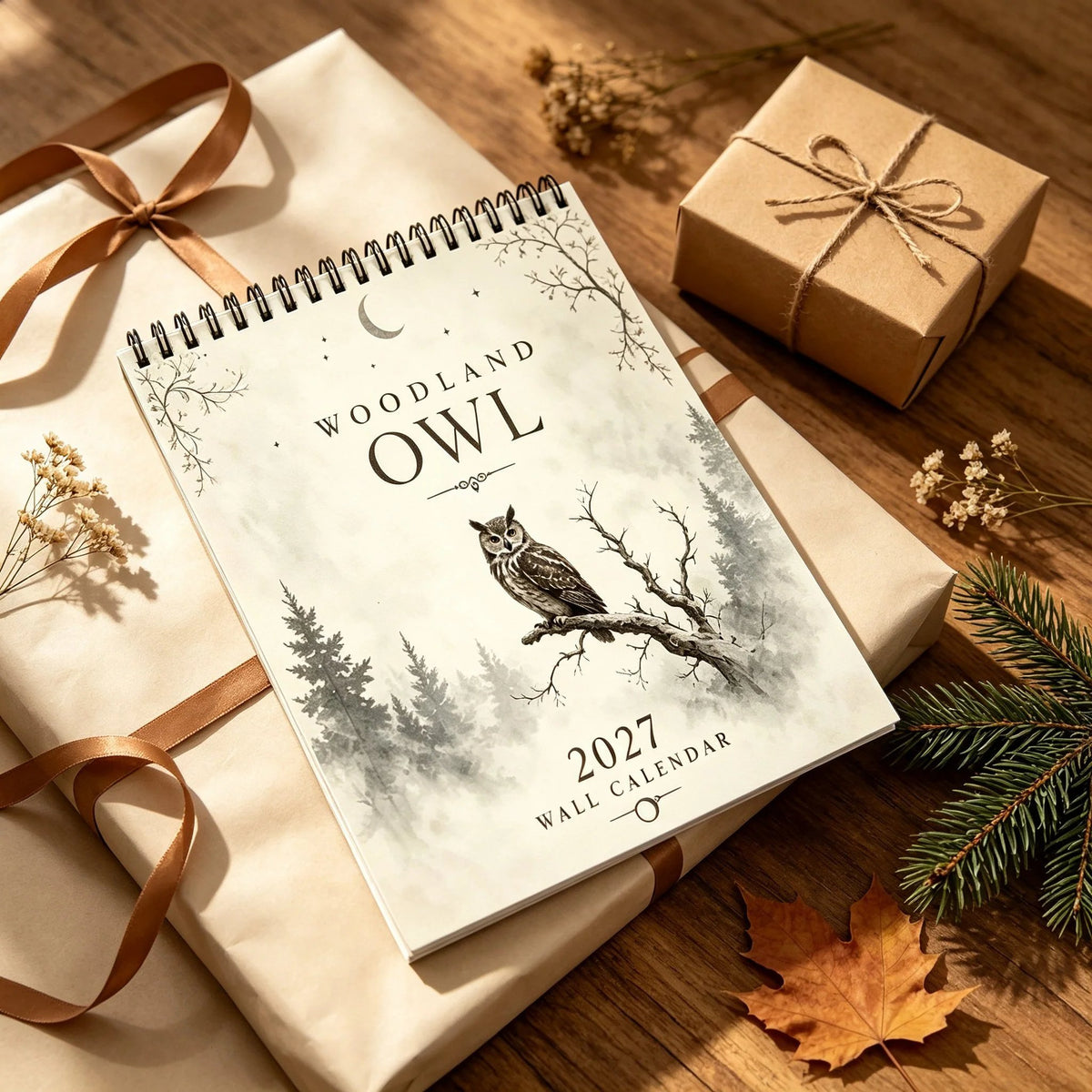 WOODLAND OWL 2027 WALL CALENDAR