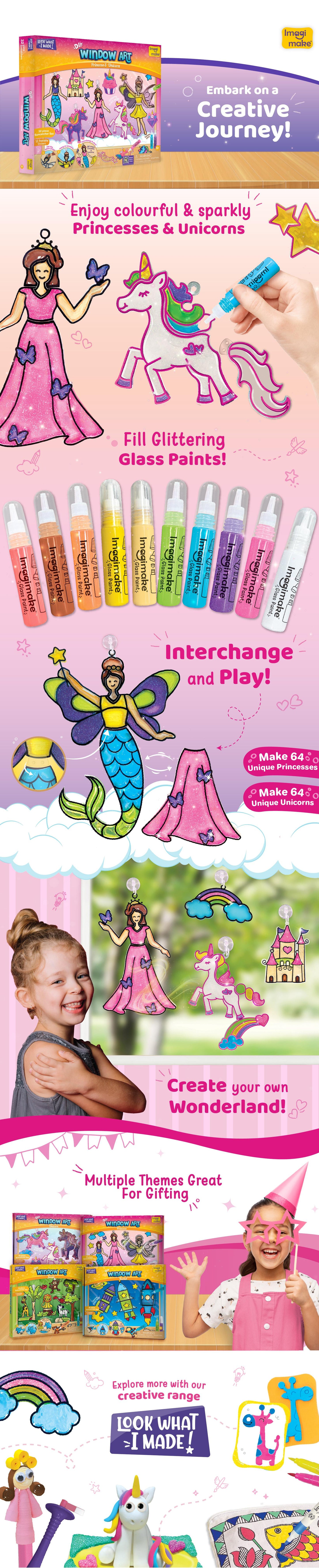 DIY Princess & Unicorn Stained Glass Kit – Create Magical Window Art That Shines