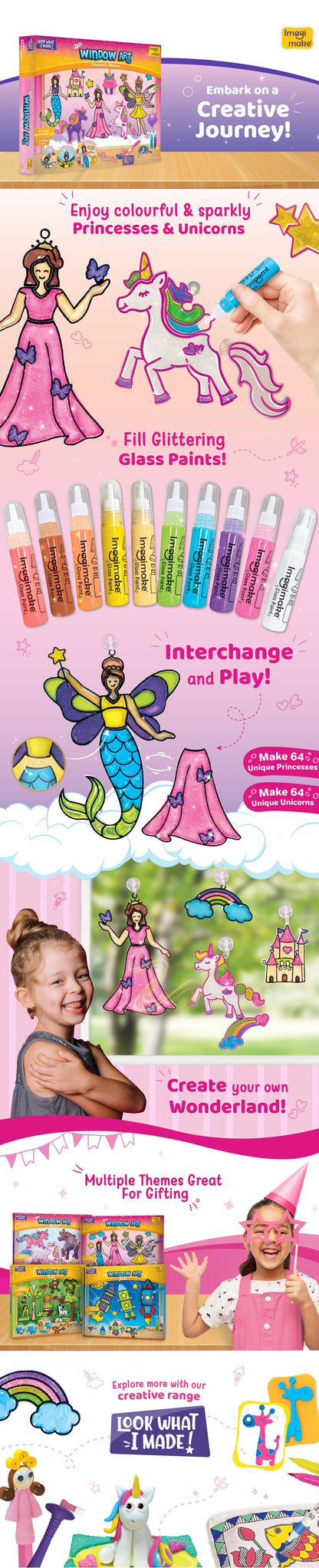 DIY Princess & Unicorn Stained Glass Kit – Create Magical Window Art That Shines