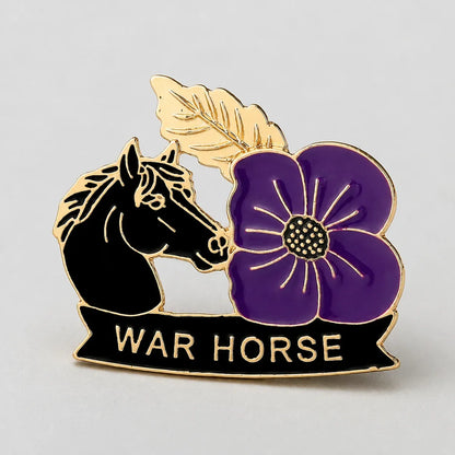 🐴 111th Anniversary War Horse Purple Poppy Remembrance Brooch | Meaningful Memorial Keepsake with Antique-Inspired Details for Veterans, Horse Lovers & History Collectors 💜