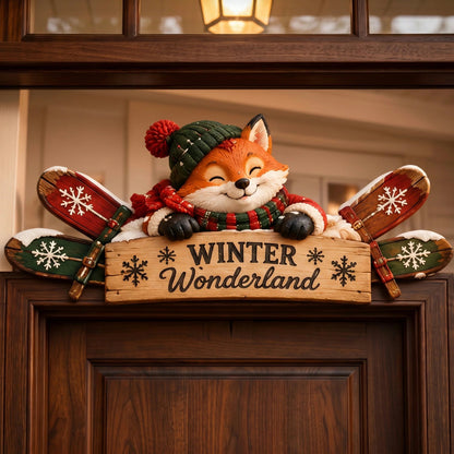 ❄️🎿 | Rustic Winter Mountain Cabin Door Frame Decor, Christmas Above-Door Wall Sign, Seasonal Porch Home Ornament
