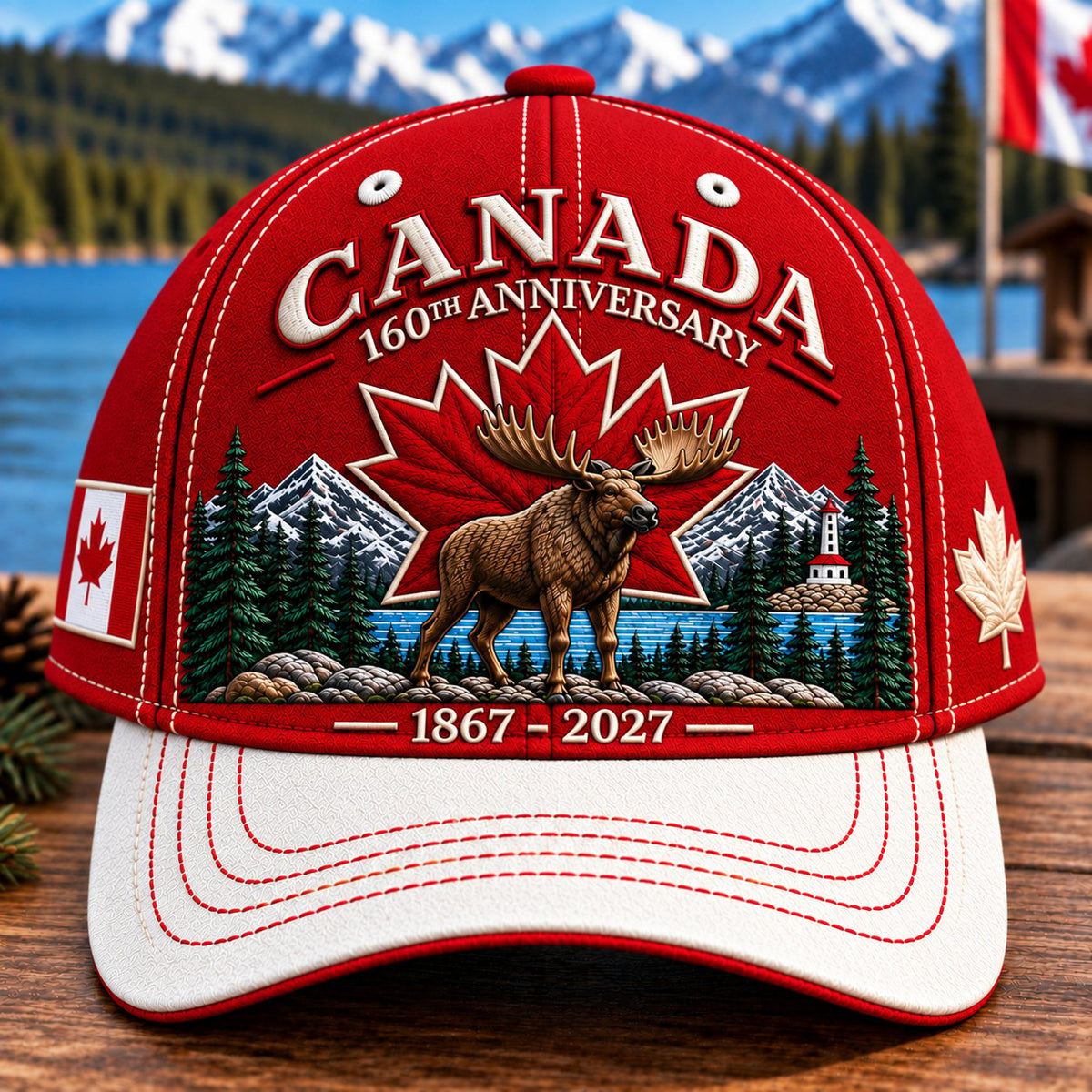 🎉 50% OFF | 🍁 Canada 160th Anniversary Embroidered Cap – 3 Colors