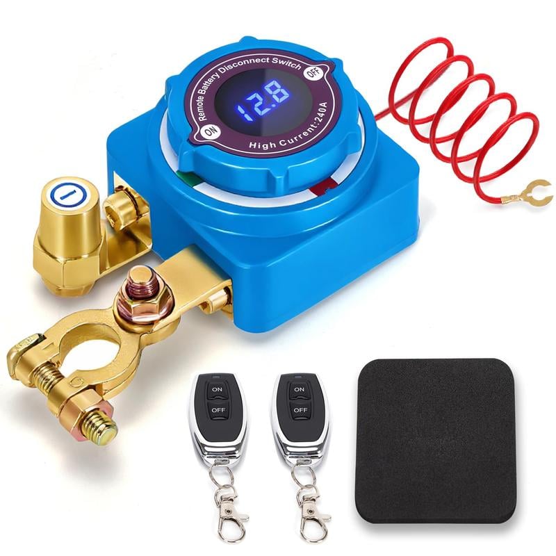 🔥HOT SALE 49% OFF🚗12V/24V Remote Battery Disconnect Switch – 240A Heavy-Duty Kill Switch with LED Voltage Display for Car, Truck & RV✨
