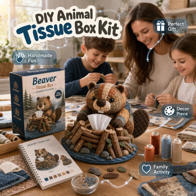 💥[LIMITED TIME 50% OFF]🔥 DIY Dieren Tissuehouder Set | Koala/Otter/Wombat etc. 5 Stijlen | Inclusief Stoffen & Accessoires | Handgenaaid | Woondecoratie