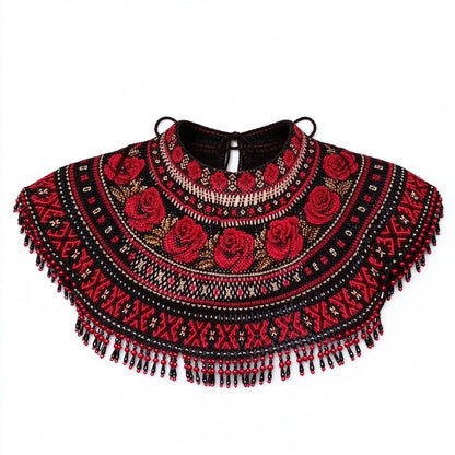 🌹Rose Embroidered Beaded Cape Collar