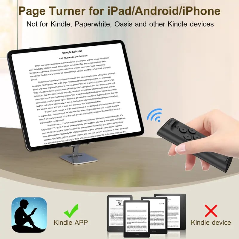 📱 Bluetooth Remote Control for TikTok Scrolling: Wireless Page Turner & Camera Shutter for Video Recording – Hands-Free Cellphone Accessory for iOS & Android