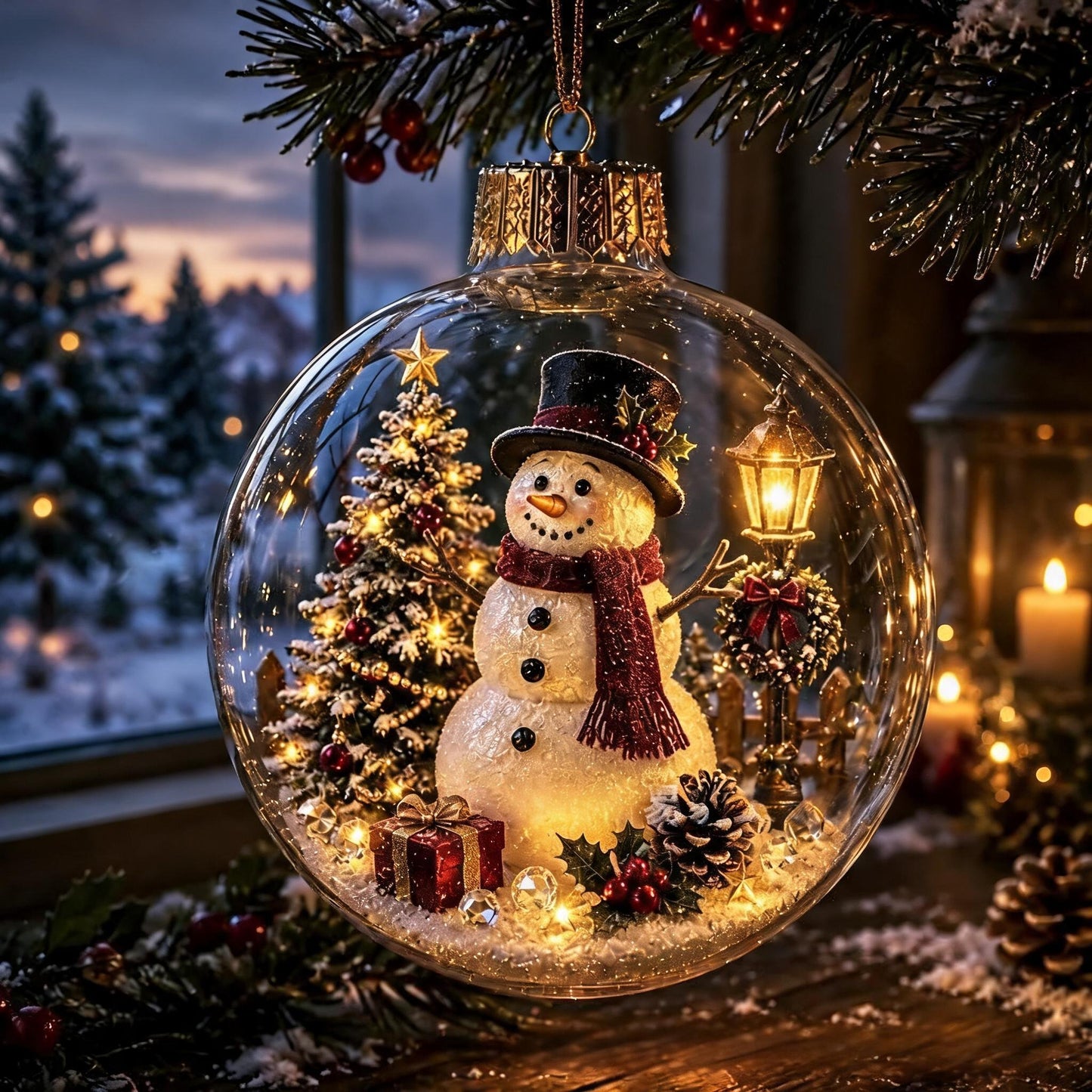 🎄Glowing Christmas Diorama Ornament | Mini Light-Up Holiday Scenes with Cozy Warm Glow & Ready-to-Hang Design ✨
