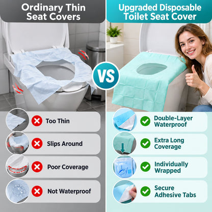 Disposable Waterproof Toilet Seat Covers | Individually Wrapped Travel Hygiene Liners