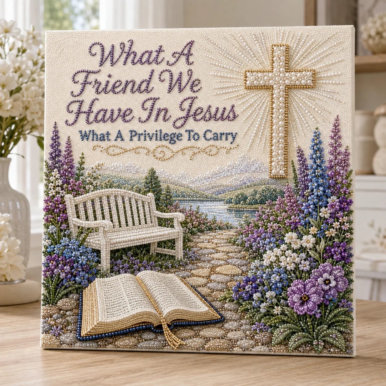 ⏳ Last Day 49% OFF – ✝️ Beginner-Friendly Sacred Hymn Pearl Art Kit Collection | Luxury Christian Hymn Artwork with Scratch-Resistant Non-Fading Pearl Beads DIY Faith-Inspired Decor 🙏✨