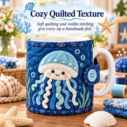 Ocean Jellyfish Quilted Mug Cozy DIY Kit