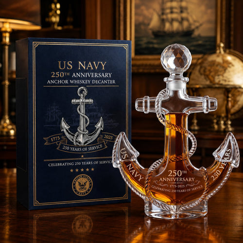 US Navy 250th Anniversary Anchor Whiskey Decanter