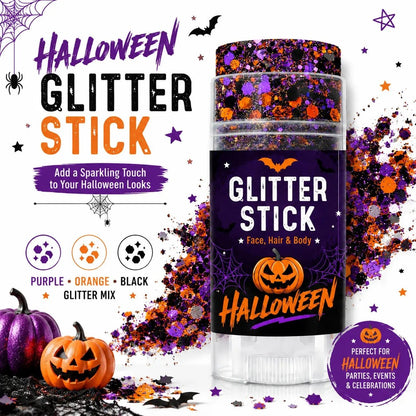 🔥Buy 1 Get 1 Free🎃Halloween Glitter Stick for Face, Hair & Body, Sparkle Makeup Accessory , Festive Party Look for Halloween Events, Festivals & Celebrations