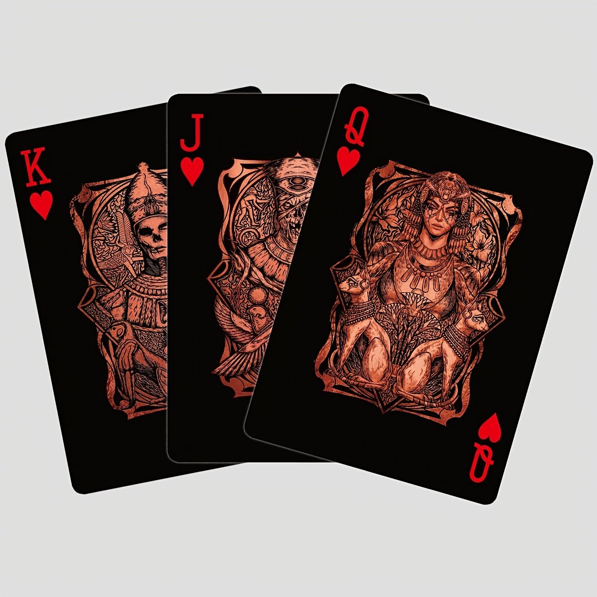 Black‑Gold Egyptian Themed Playing Cards – 300g Blue-Core Deck