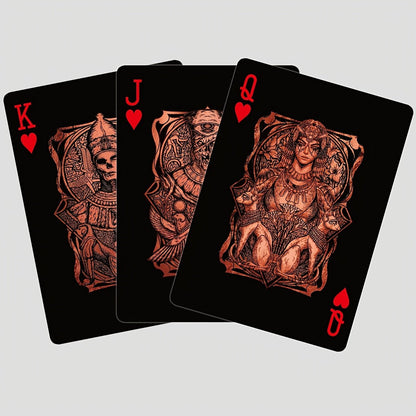 Black‑Gold Egyptian Themed Playing Cards – 300g Blue-Core Deck