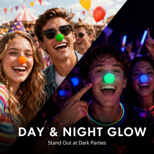 Glow‑in‑the‑Dark Battery‑Free Clown Noses for Halloween Cosplay
