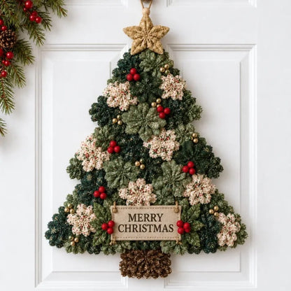 🎄✨Christmas Fabric Flower Door Hanging DIY Kit – Layered Holiday Décor(📦Buy 2 Free Shipping)