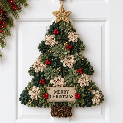 🎄✨Christmas Fabric Flower Door Hanging DIY Kit – Layered Holiday Décor(📦Buy 2 Free Shipping)