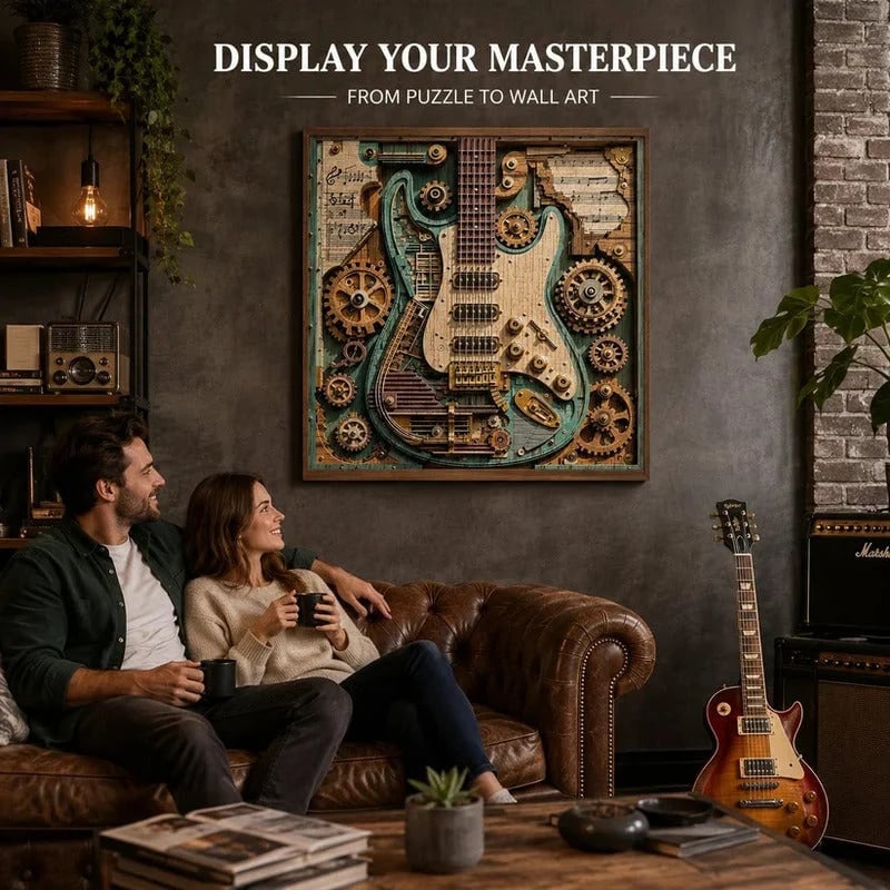 🔥 LAST DAY 49% OFF - 🧩 Creative Steampunk Guitar 3D Puzzle
