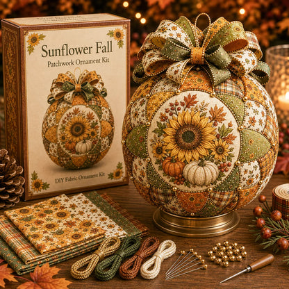 ⏳ Last Day 49% OFF – 🍂 Beginner-Friendly DIY Autumn Thanksgiving Patchwork Ornament Kit Collection | Complete Kit with Coordinated Fabrics, Ornament Form, Harvest Accents & Step-by-Step Guide Included 💕
