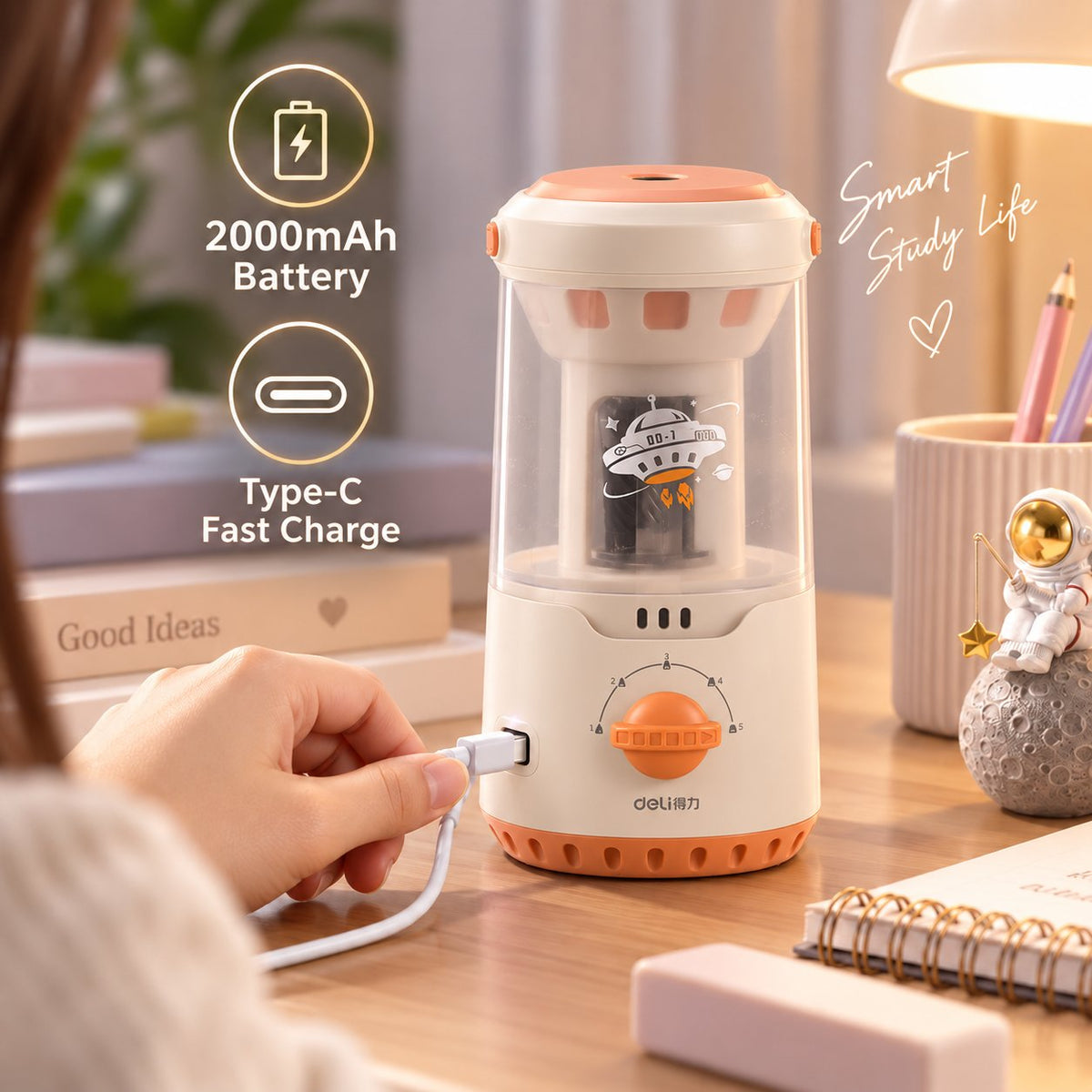 Automatic Electric Pencil Sharpener: Safe Smart Pencil Sharpener for Kids Homework & Classroom Study
