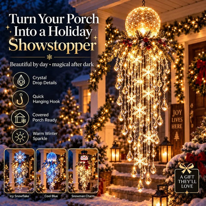 ❄️Crystal Cascade Christmas Snowflake LED Hanging Light✨