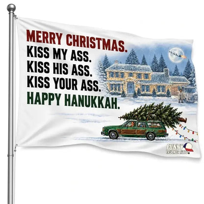 🎅 3x5FT Single Sided Christmas Funny Quote Flag with Metal Grommets | Adult Humor Holiday Yard Decoration