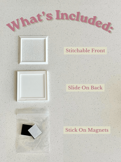 ⏳ Last Day 49% OFF – 🧵Beginner-Friendly DIY Mini Embroidery Magnet Frame Kit | 3D-Printed Stitchable Frame with Slide-On Backing & Magnet Included 💕