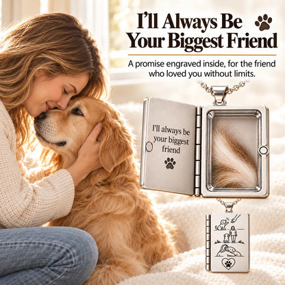 🐾Always Beside Me💕 – Pet Fur Keepsake Storybook Necklace